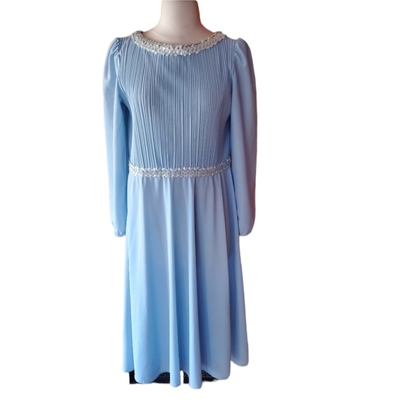 Vintage Boston Maid Blue &‎ Sequin Party Dress - Picture 1 of 7